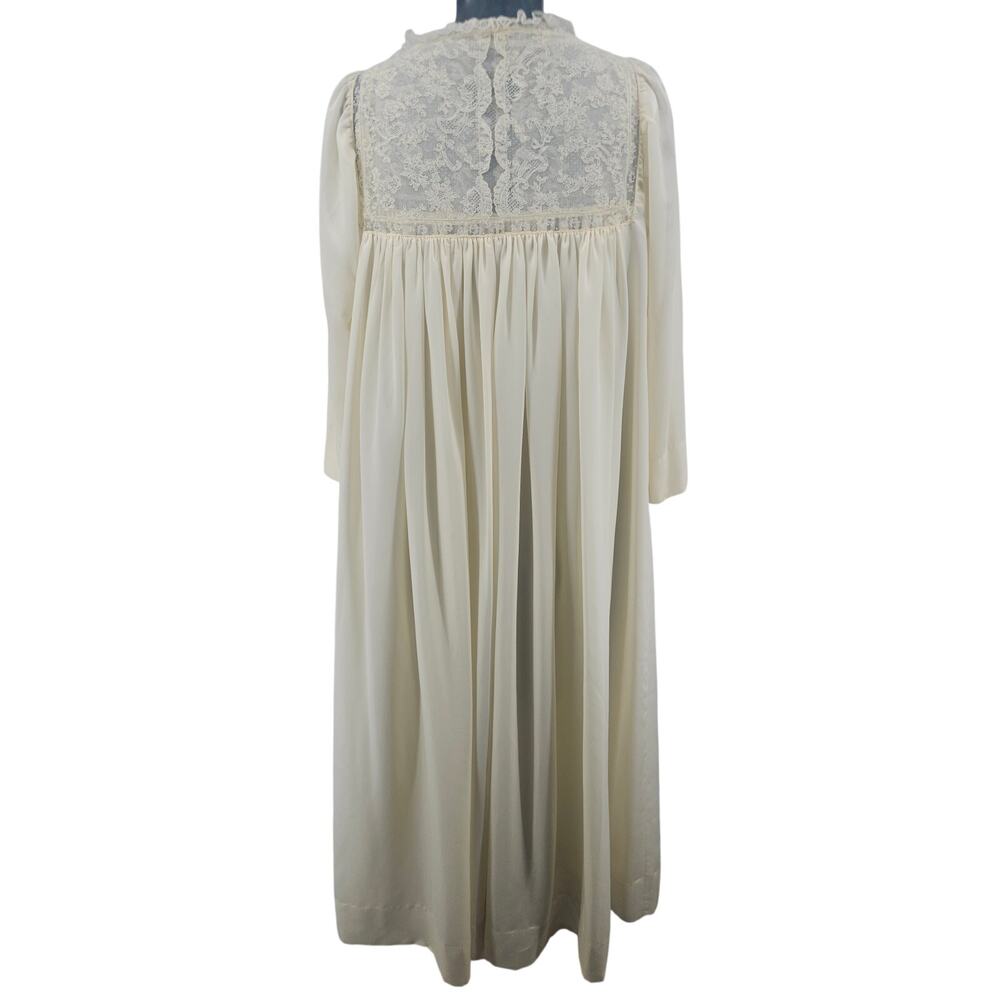 Vintage Miss Lingerie White Bridal Sheer Nylon Lace Peignoir Negligee S 4106 - Picture 2 of 9